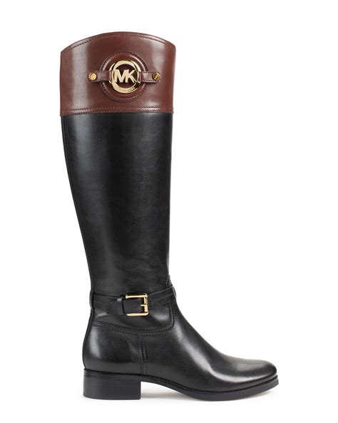 stockard leather boot michael kors styled|micheal kors stockard two tone leather riding boot .